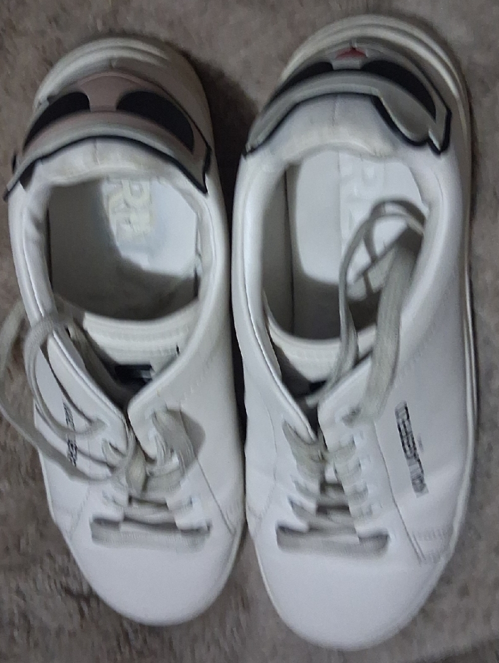 Karl Lagerfeld White Sneakers with Black Heel Accents and Pale Pink Trim